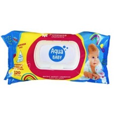 Вологі серветки з клапаном 120 шт Aqua baby
