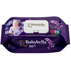 Вологі серветки з клапаном 120 шт Babybella Super soft
