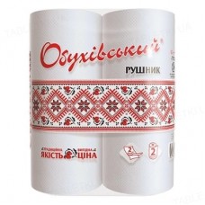 Паперові рушники на гільзі Обухівський двошарові 2 рулони