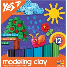 Пластилін YES Erudite, 12 кол., 240 гр