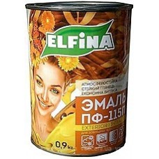 Емаль ПФ-115п 0.9кг Elfina темно-корич.